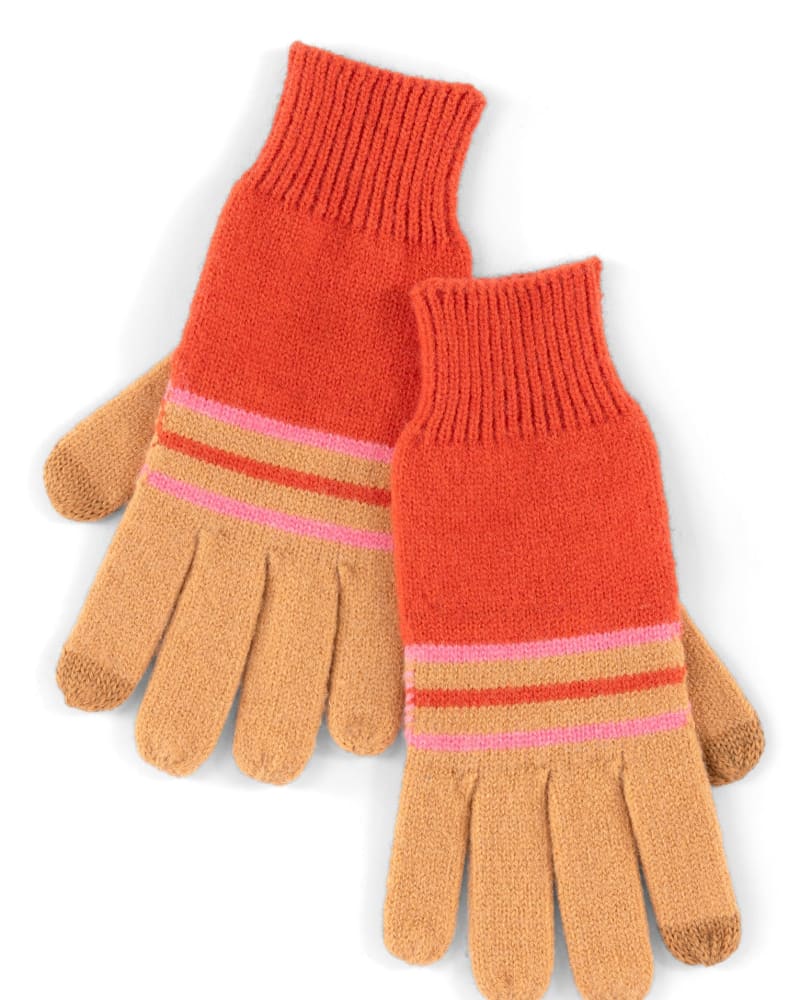 Front of a size One Size Rory Touchscreen Gloves in Rust by Shiraleah. | dia_product_style_image_id:309028